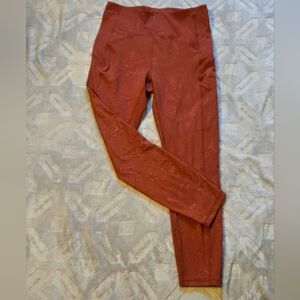 New Reebok Orange Patterned Leggings Size M